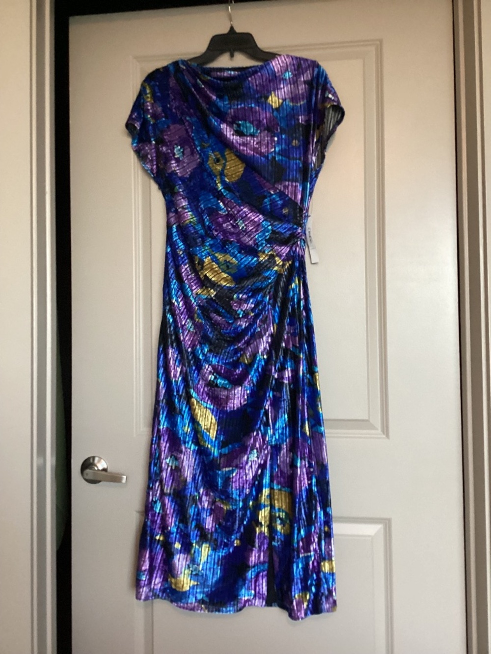 Maggy London Floral Print Ruched Sheath Dress, size 10